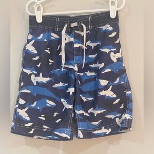 Hanna Anderson shark swim trunks, size 110/5